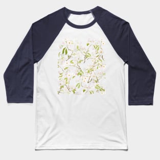 white cherry blossom pattern Baseball T-Shirt